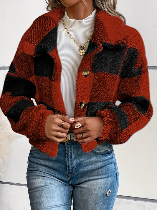 Trendy Geruite Teddy Jas