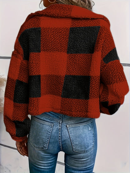 Trendy Geruite Teddy Jas