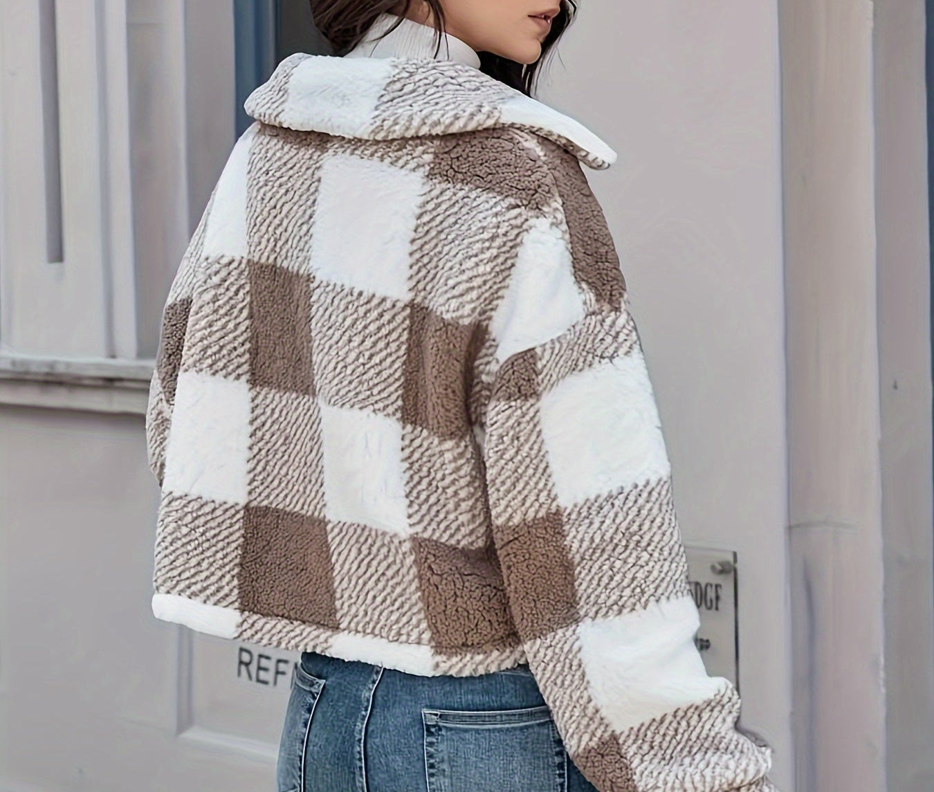 Trendy Geruite Teddy Jas