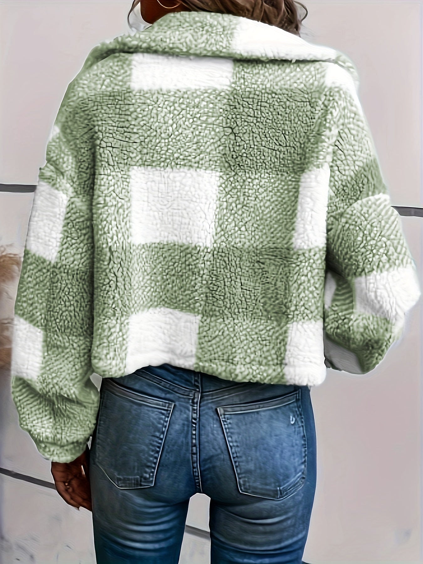 Trendy Geruite Teddy Jas