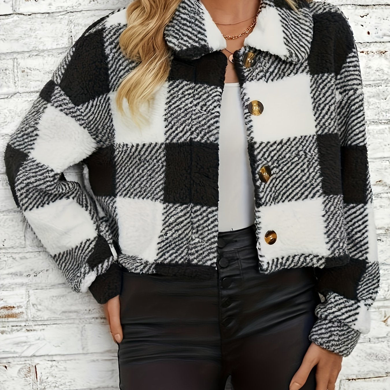 Trendy Geruite Teddy Jas