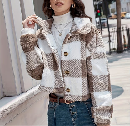 Trendy Geruite Teddy Jas