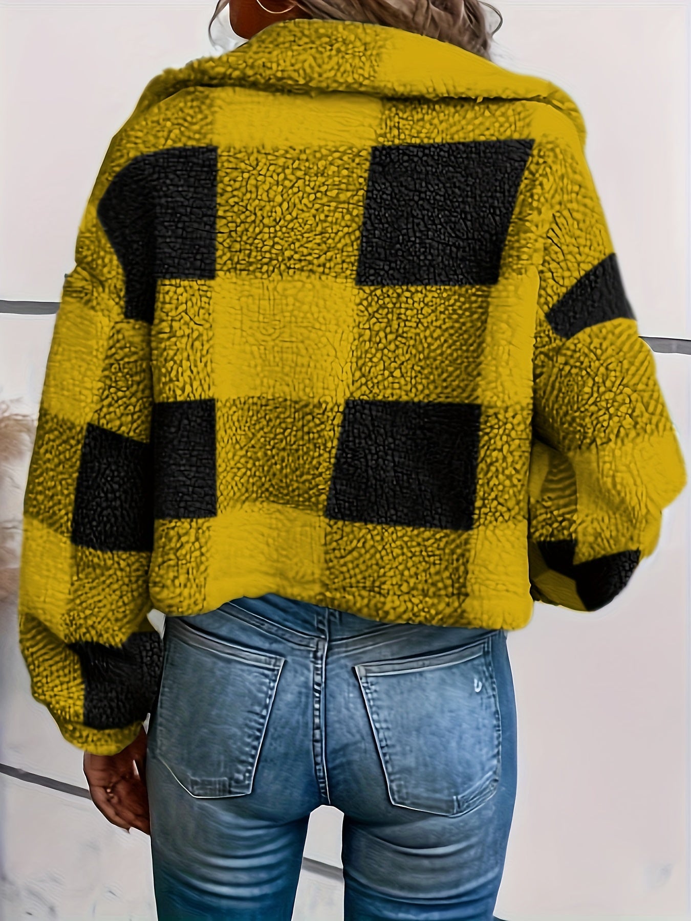Trendy Geruite Teddy Jas